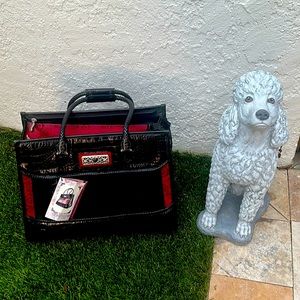 Brighton Pet Carrier - Black and Red leather, never used